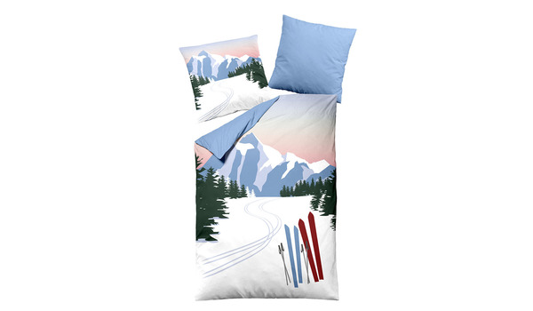 Bettwäsche Flanell-Wende BW mit RV Berge