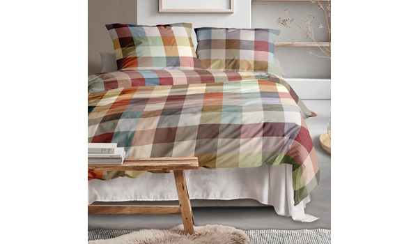 Bettwäsche Flausch Cotton allover BW Karo 8600 mit RV - Zobel