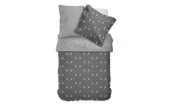 Bettwäsche Flanell Wende BW mit RV Hirsch 51-Karo