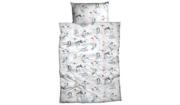 Bettwäsche Flanell allover BW mit RV Pinguin 1200 Fun