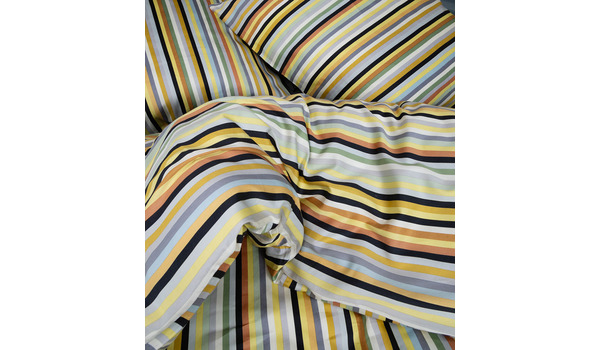 Bettwäsche Satin allover BW mit RV Donata Streifen