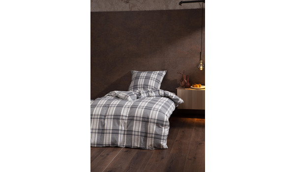 Bettwäsche Karo Flanell Allover BW mit RV 21260