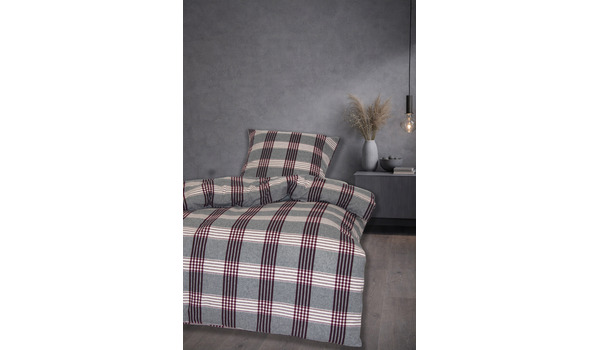 Bettwäsche Flanell BW mit RV Karo 393