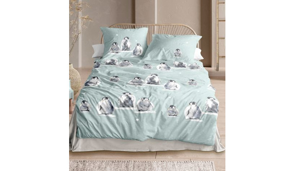 Bettwäsche Feinbiber Panda BW mit RV Allover Pinguin 8645