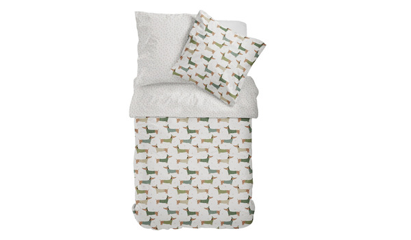 Bettwäsche Satin Wende BW mit RV Dackel 468125774